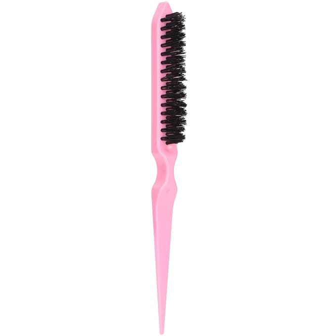 Plastic handvat plaagborstel Reizen Draagbaar Nylon Haar Baardborstel Styling Tool (Roze) pink