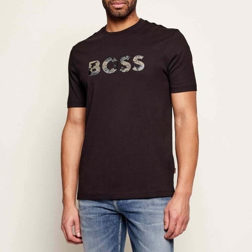 t-shirt zwart Boss Orange Teinsignia opdruk