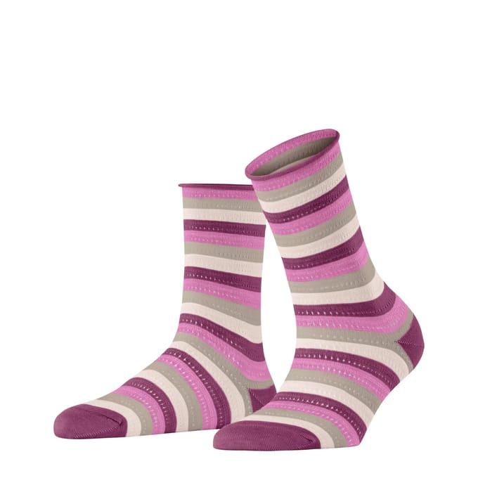 FALKE Dopamine Stripe gedessineerd lyocell sokken dames purper - maat 35-38