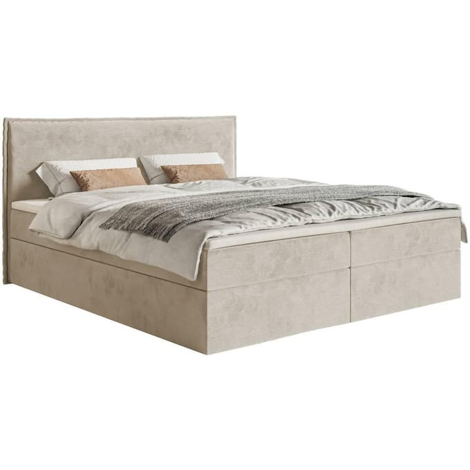 Boxspring Esmay velvet met opbergruimte en topper 180 x 200 cm | NADUVI Collection