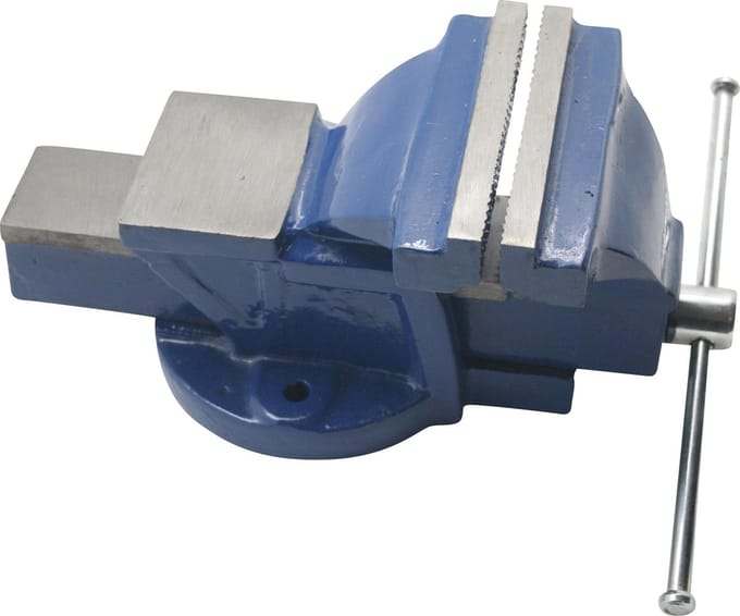 Benson Bankschroef Vast - Kaakcapaciteit 125 mm - 8 kilo - Blauw