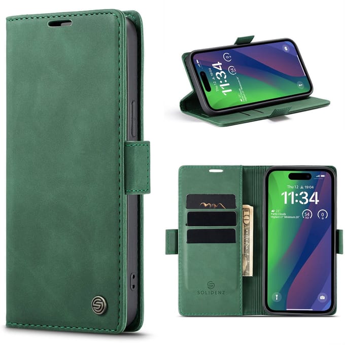 Solidenz Hoesje - Geschikt voor iPhone 17e / 16e - Urban Book - Groen