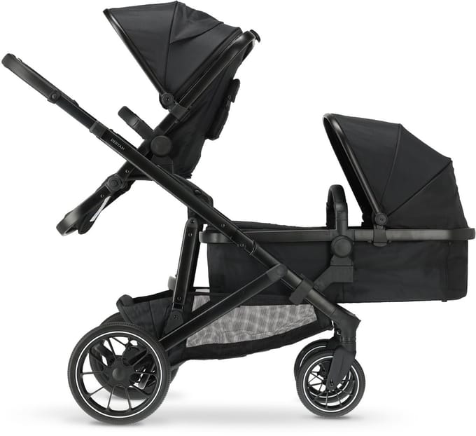 Deryan Evy V2 Duo Kinderwagen - Duo Buggy - Inclusief Reiswieg - zwart