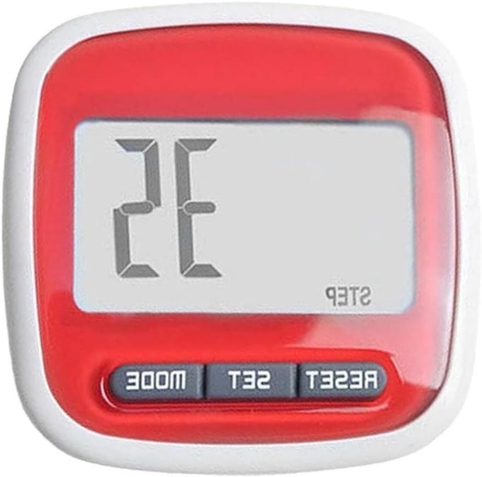 Digitale Stappenteller - Draagbare Meter - Fitness Doelen - Groot Scherm - 5 x 5 x 2.5 cm - Rood