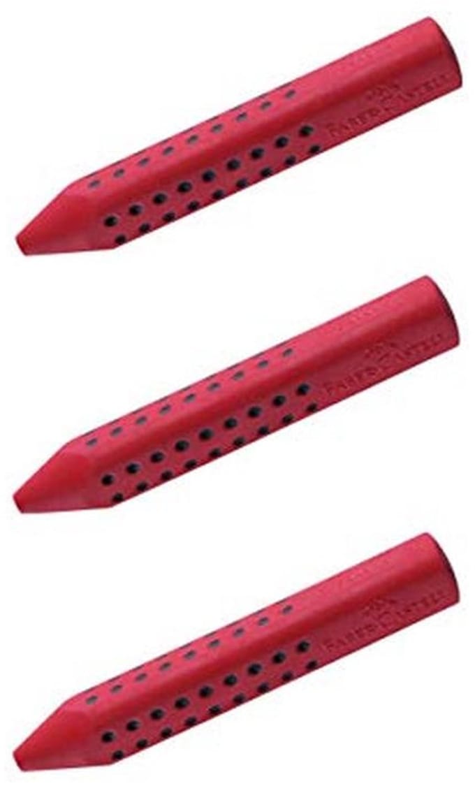 Driehoekige gum Grip 2001 - 3 stuks in het rood