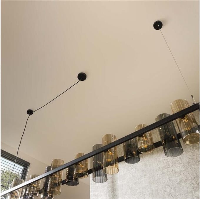 Hanglamp 14L cylinder mixed glass (G9) - Artic zwart