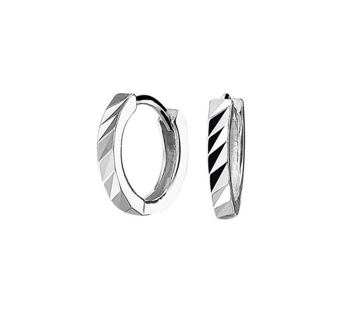 Zilver Gerhodineerd Klapoorringen Vlak 1332670