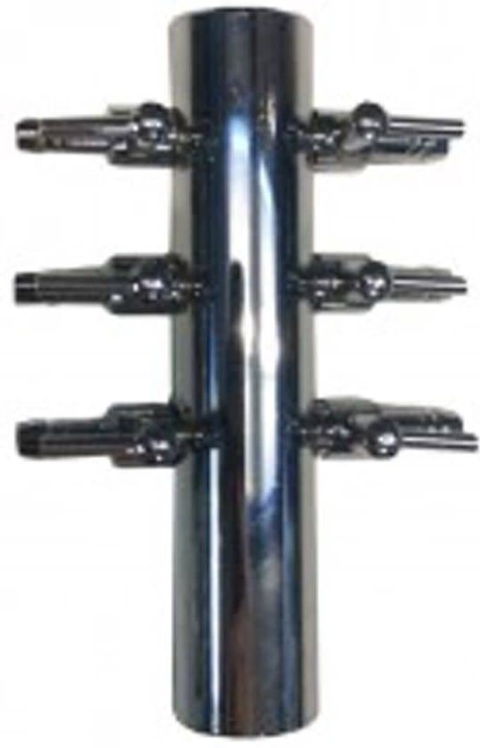 Luchtverdeler messing 6 uitgangen 4mm
