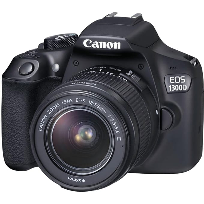 Canon EOS 1300D DSLR-camera + EF-S 18-55mm f/3.5-5.6 IS III Zoomlens zwart