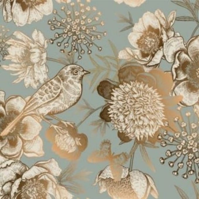 Foil Birds- Mint by Michelle decoupage papier A3