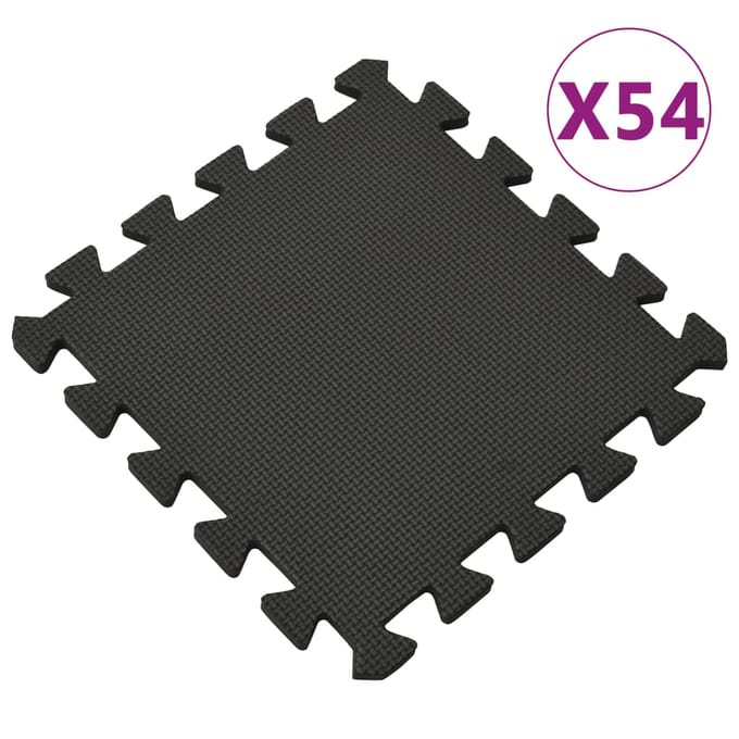 vidaXL - 54x - Vloermatten - 4,86 - ㎡ - EVA-schuim - zwart