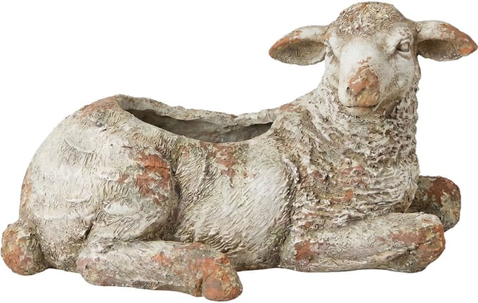 Clayre & Eef Bloempot Schaap Beige Keramisch materiaal