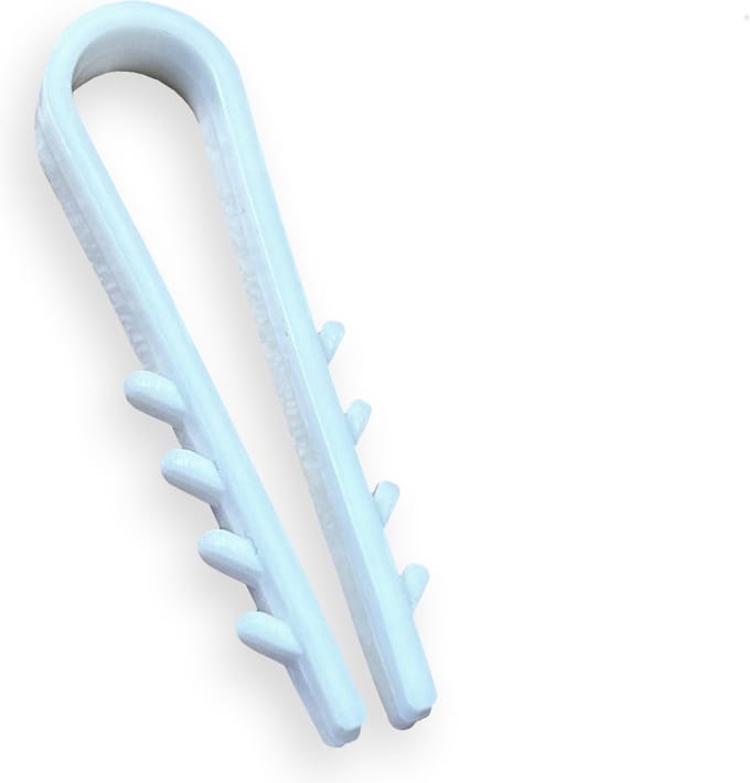 Kortpack - Plugklem rond - Ø8mm - Wit - 43mm x 11mm - 100 stuks per verpakking - (099.8986)