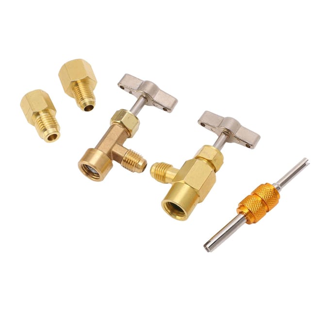 R134A Zelfafdichtende Blikkraan Klep Messing Perforatiestijl Dispenser Klep met Koelmiddel Tank Adapters voor Airconditioning