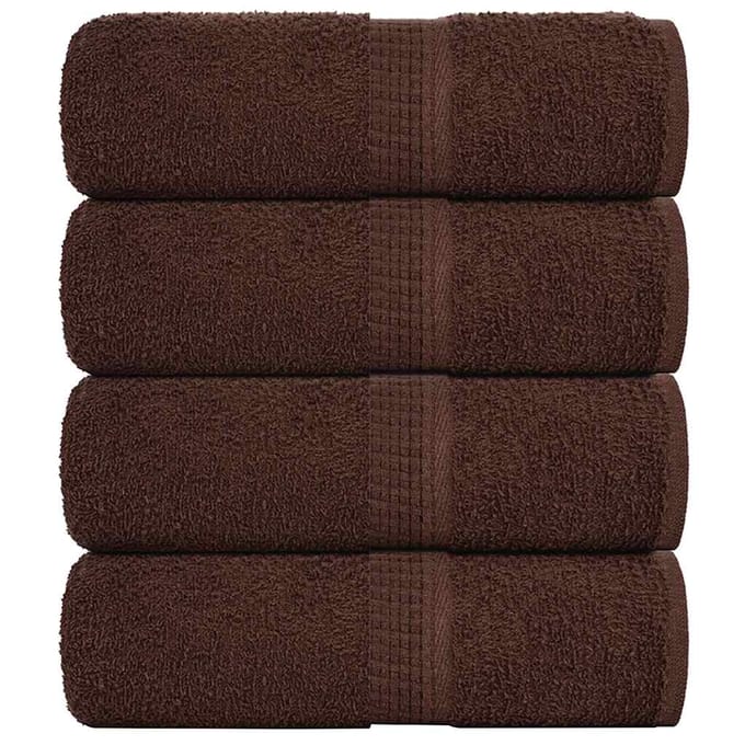vidaXL - Washandjes - FROGN - 4 - st - 30x30 - cm - 360 - g/m² - bruin
