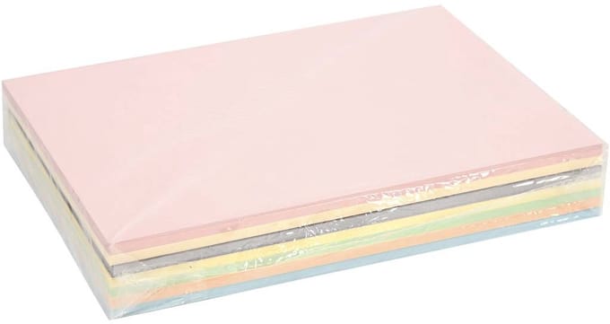 Pastel Karton, A4, vel 210x297 mm, 160 gr, pastelkleuren, 210 div vellen