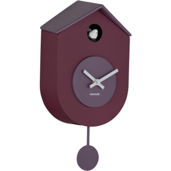 Karlsson - Wandklok Grato Cuckoo - Dark mauve & soft lavender