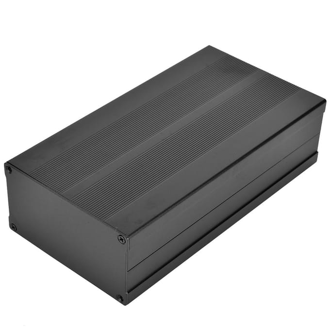 Aluminiumlegering Projectbehuizing DIY Zwart Zand Kleur Behuizing Elektronische Beschermhoes 55 x 106 x 200mm