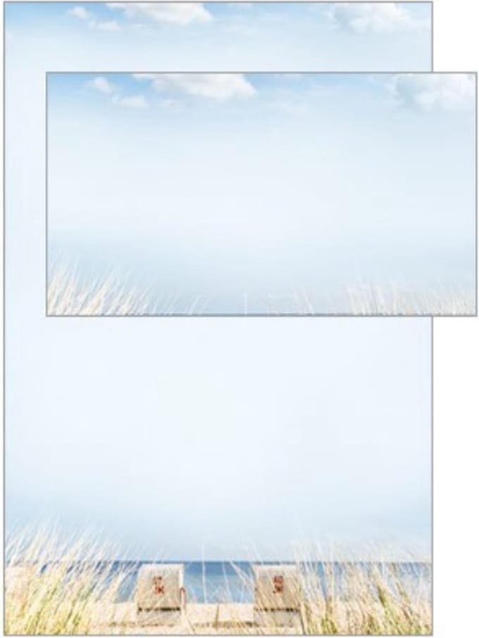 Briefpapier A4 Strand 12 stuks inclusief 6 enveloppen