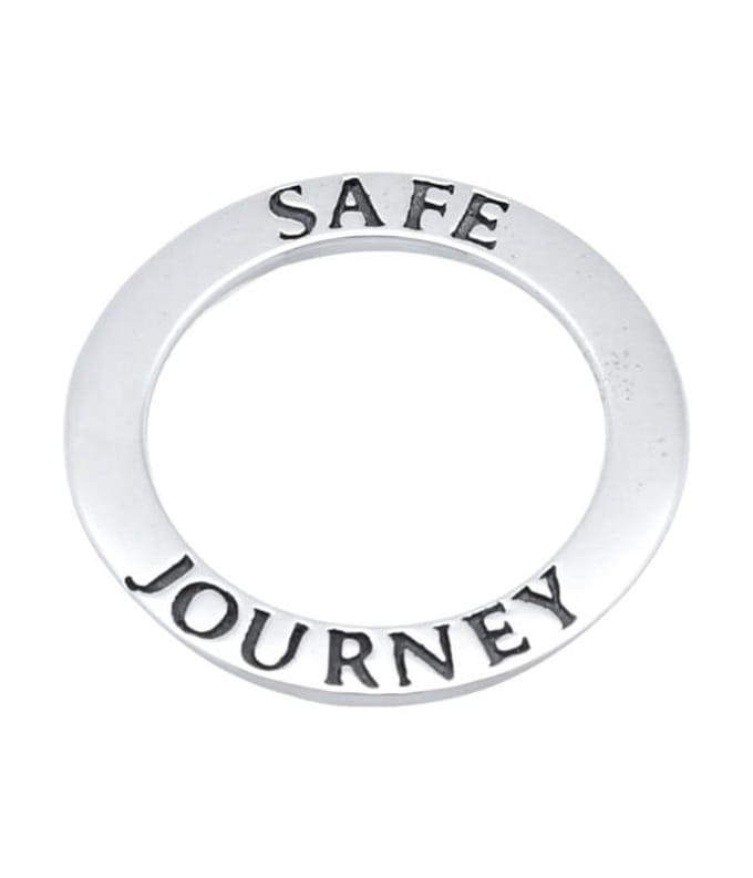 Zilveren Tekstring "Safe Journey" kettinghanger