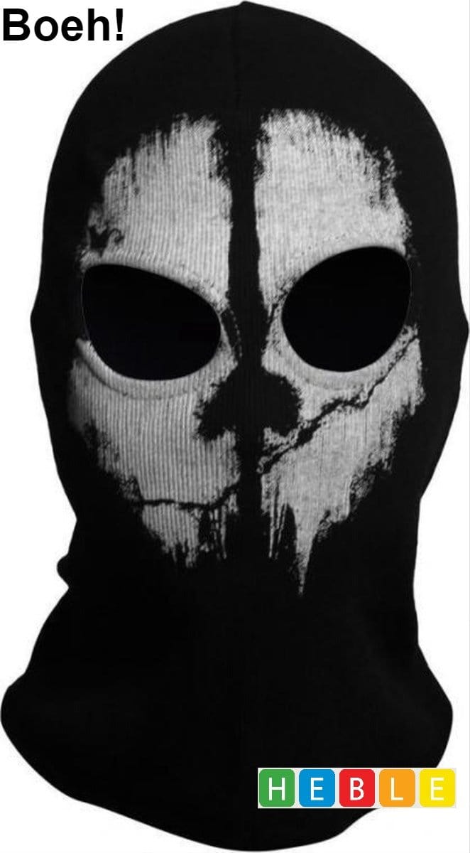 *** Masker Geest Horror - Ghost-Type-E-Bivakmuts - Schrikken - Halloween Schedel- van Heble® ***