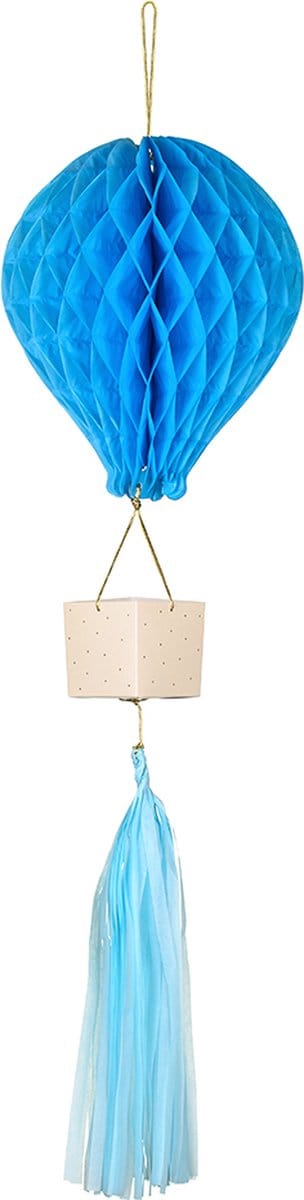 Partydeco - Honeycomb decoratie ballon blauw