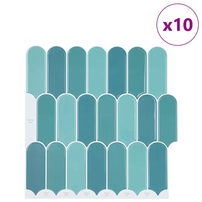 vidaXL - Veer - Tegel - 10 - st - Blauw - 30 - x - 30 - cm - Polyurethaan - en - PET