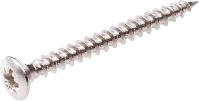 Houtschroef. Lenskop. 4.0 x 40mm. lang. 18 stuks. RVS-A2. Ifix.