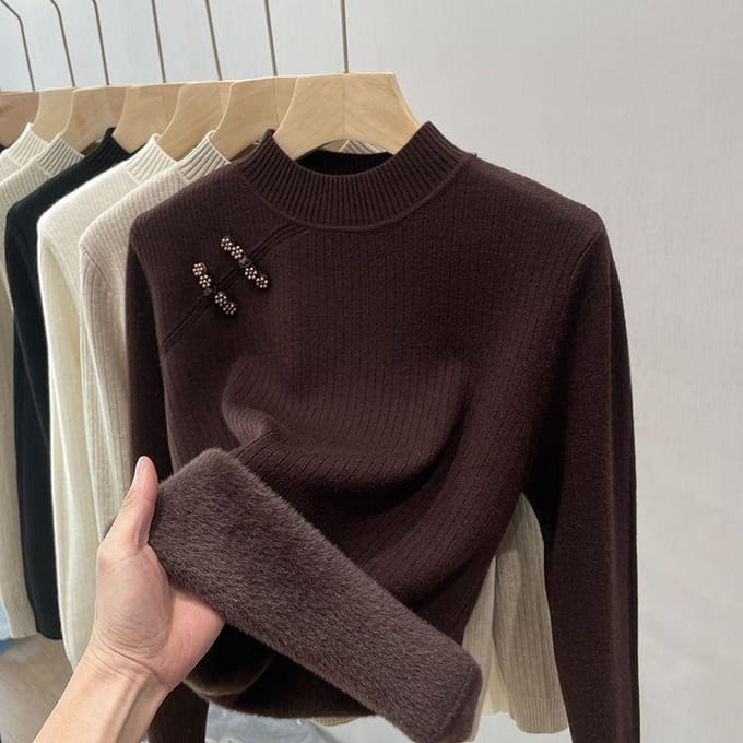 Pull Épais Col Haut Pull Tricoté Hiver Chaud Haut de Base pour Femmes 3XL