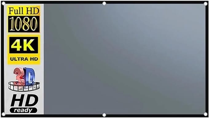 Projectiescherm - Beamerdoek - Thuisbioscoop - Zwart randontwerp - 133 inch - Grijs