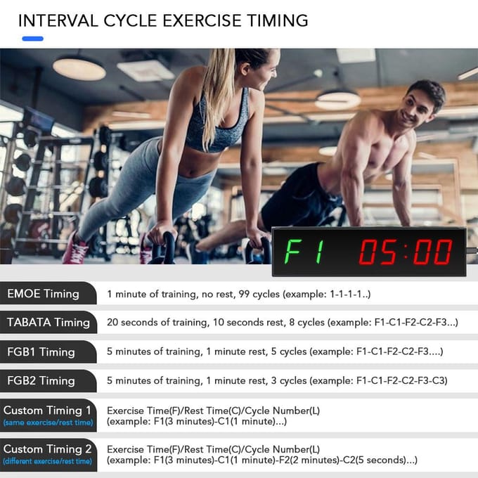 LED Digitale Gym Timer Countdown Draadloze Afstandsbediening Timer voor Oefening Fitness EU Plug black