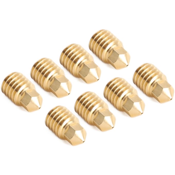 8 stuks 3D-printer Messing Nozzle Hotend Vervanging voor Bambu Lab X1c P1p 1.75 0.4mm Hoge Temperatuur beige