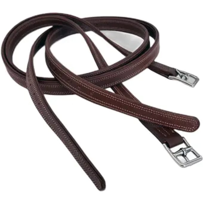 Pessoa Leather Reinforced Stijgbeugelriemen Bruin 138 cm