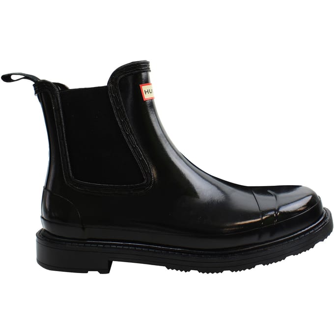 Hunter Commando Chelsea Gloss Dames Zwart