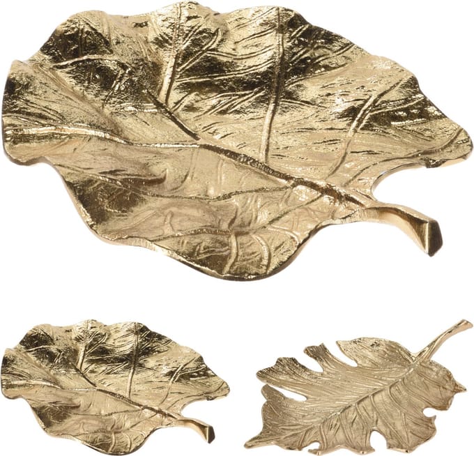 Blad plateau goud 24x21 cm - dicht blad