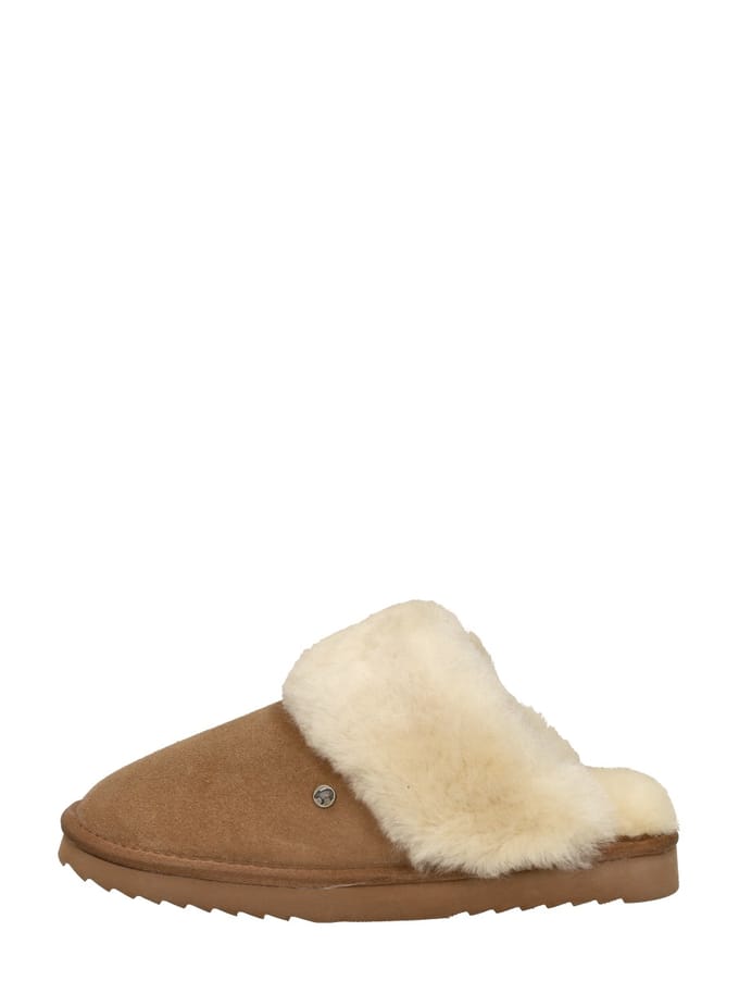Warmbat Flurry Suede Dames Sloffen - Cognac