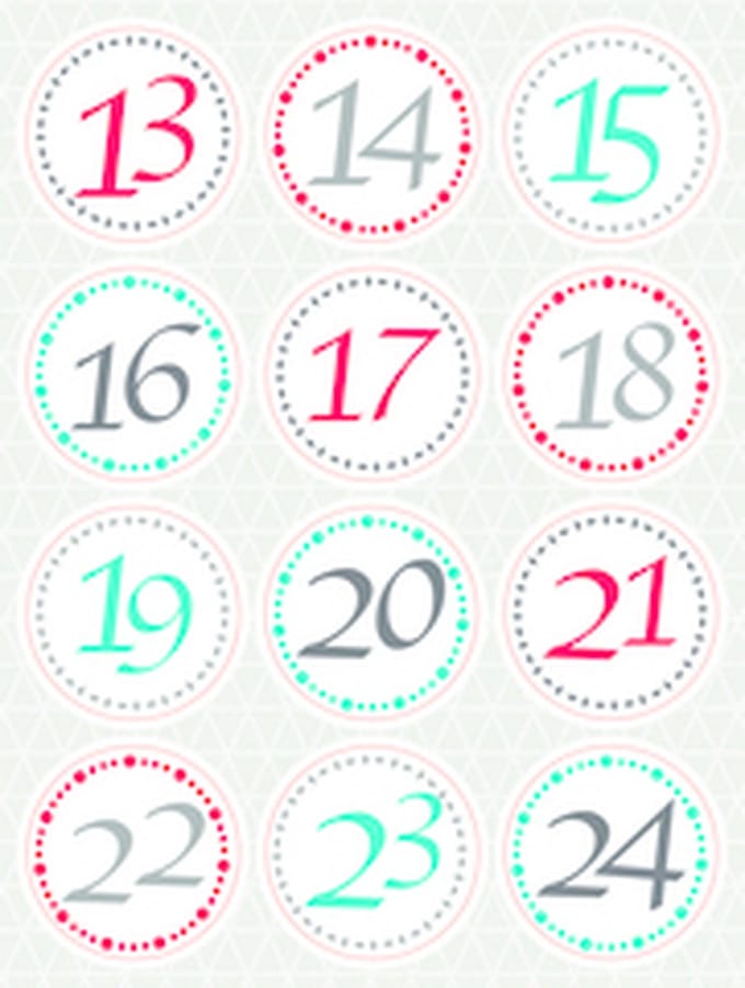 Adventskalender stickers CHRISTMAS 24st.