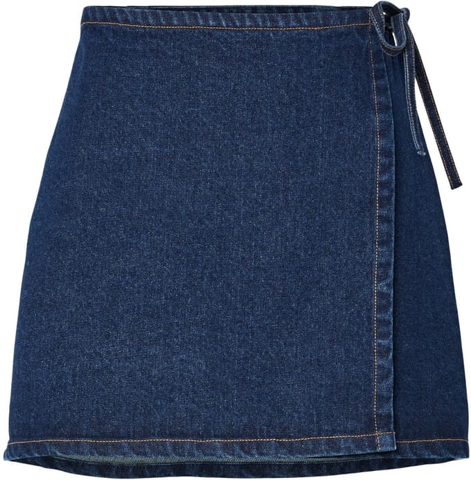 Pieces Minirok PCFLORA MW WIKKEL DENIM