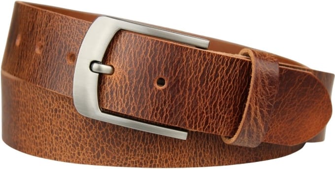 Fana Belts leren riem cognac - Taille 85 - Heren riem echt leer - Dames riem - Spijkerbroek riem