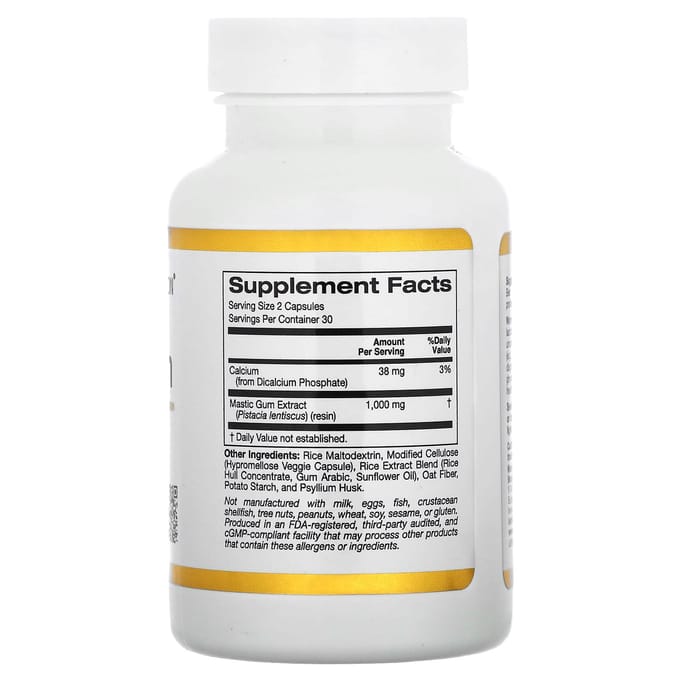 Mastic Gomboom, 500 mg, 60 Plantaardige Capsules