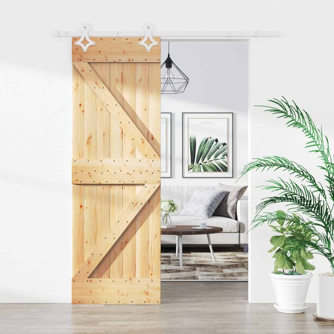 vidaXL - Schuifdeur - 70 - x - 210 - cm - Massief - Pine - Hout - (Onbehandeld)