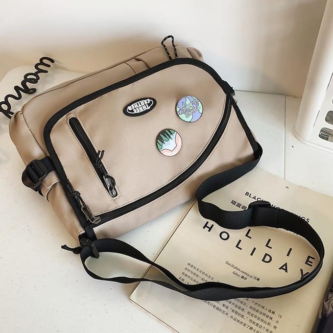 Canvas Tas Dames Grote Capaciteit Postman Tas Dames Heren Student Eén Schouder Crossbody Tas gray
