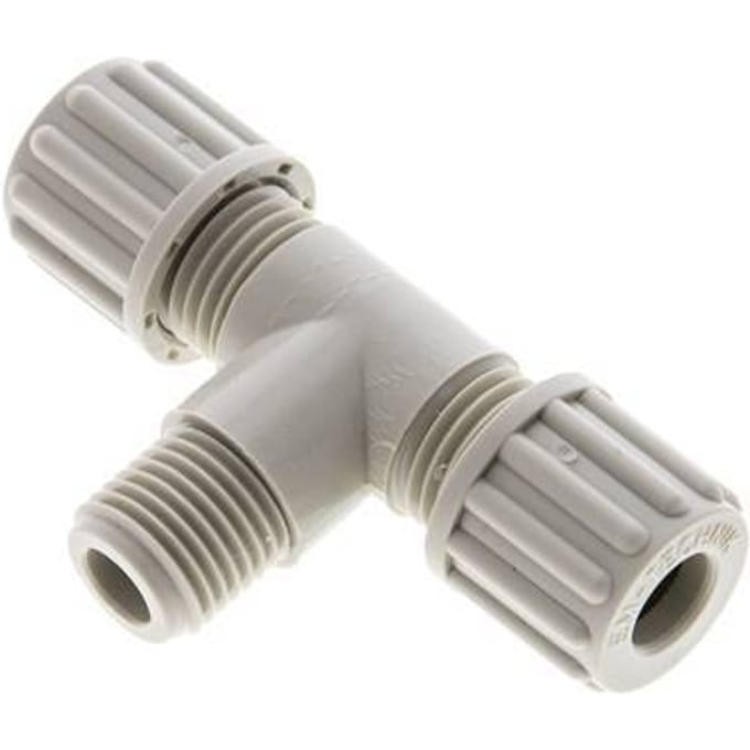 8x6mm & G1/4'' PP T-Vorm Knelfitting Met Buitendraad 10 Bar