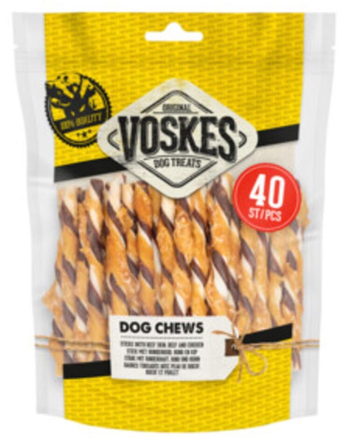 Voskes Hondensnack Rawhide Sticks Kip - Rund - 400 gr