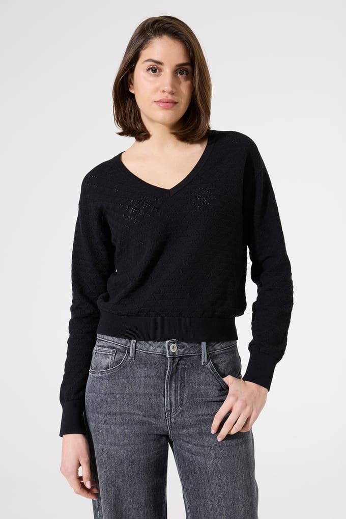 Pull met opengewerkte patroon dames Garcia