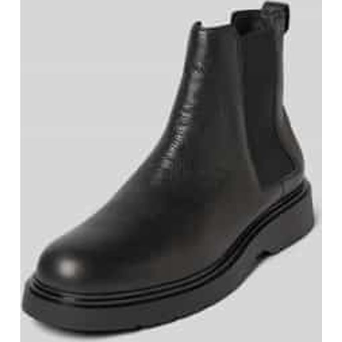 Chelsea boots van leer met elastische inzetten