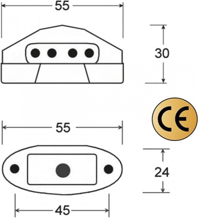 één plaatverlichting voor auto 4 led 12v grijs aluminium nieuw