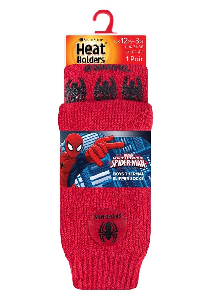 Heat Holders Karakter thermo pantoffelsokken voor kinderen - Spider Man
