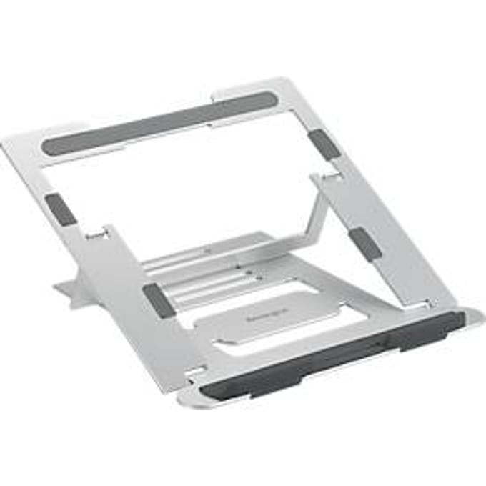 Laptopstandaard Kensington Easy Riser™ K50417WW, tot 16", in 6 standen in hoogte verstelbaar en kantelbaar, inklapbaar, B 239 x D 14 x H 239 mm, aluminium, zilver