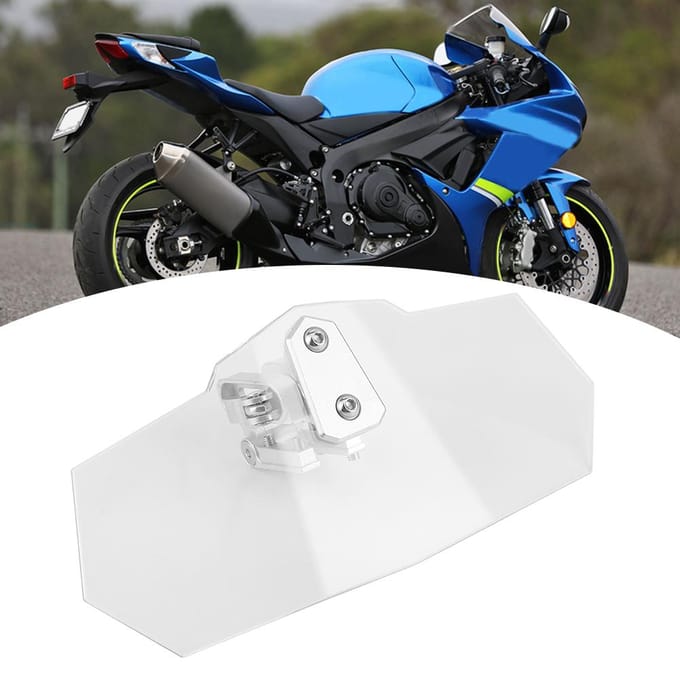 Voorruit Verlengset Universeel Verhoogd Verstelbaar Clip-on Spoiler Motorfiets Windgeleider white